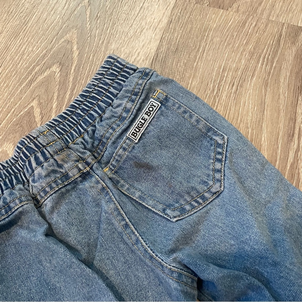 Bugle Boy Vintage Baby Jeans Blue Denim Snaps Elastic Waist Size 12 Months - Picture 4 of 5